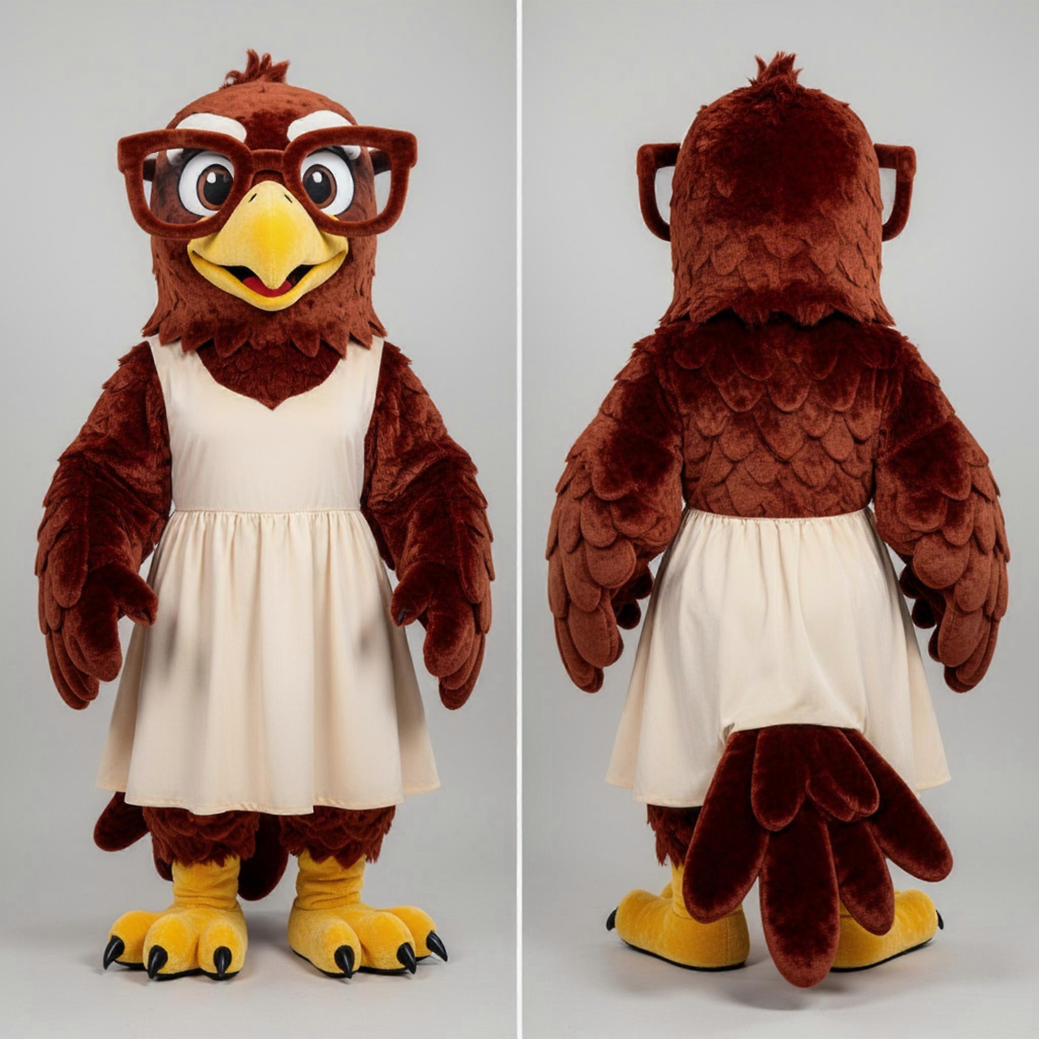 MASTICOT Rust Orange Wide Eyed Eagle Mascot