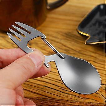 Camping Spork Multi Tool Spork Abridor de Garrafas Pequeno Portátil Spork Outdoor Titanium Spork