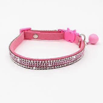 Bling Diamond Breakaway Basic justerbart kattehalsbånd med klokke til killing pige dreng lille mellemstort hundehalsbånd Sikkerhedsspænde Kattehalsbånd Kæledyrshalsbånd Skinnende Rh