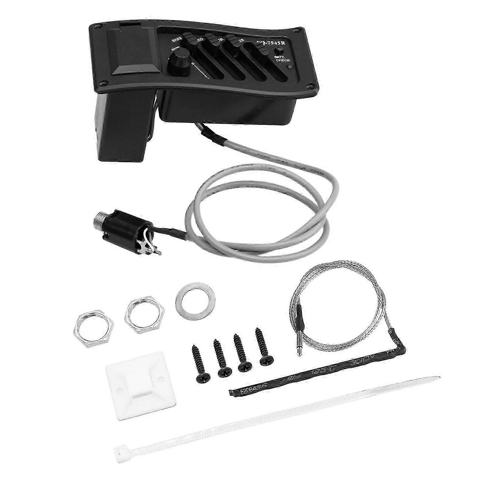 Preassembled 4 Band Guitar Equalizer Frequency Control System Plastic Texture Mounting Accessories compatible with Folk Instruments Multicolor