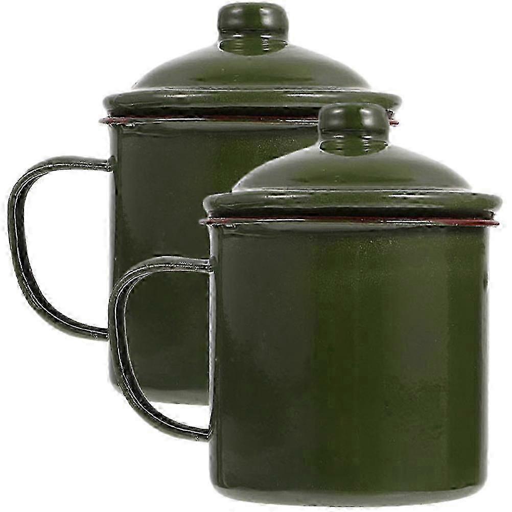 Green Enamel Retro Drinking Cup