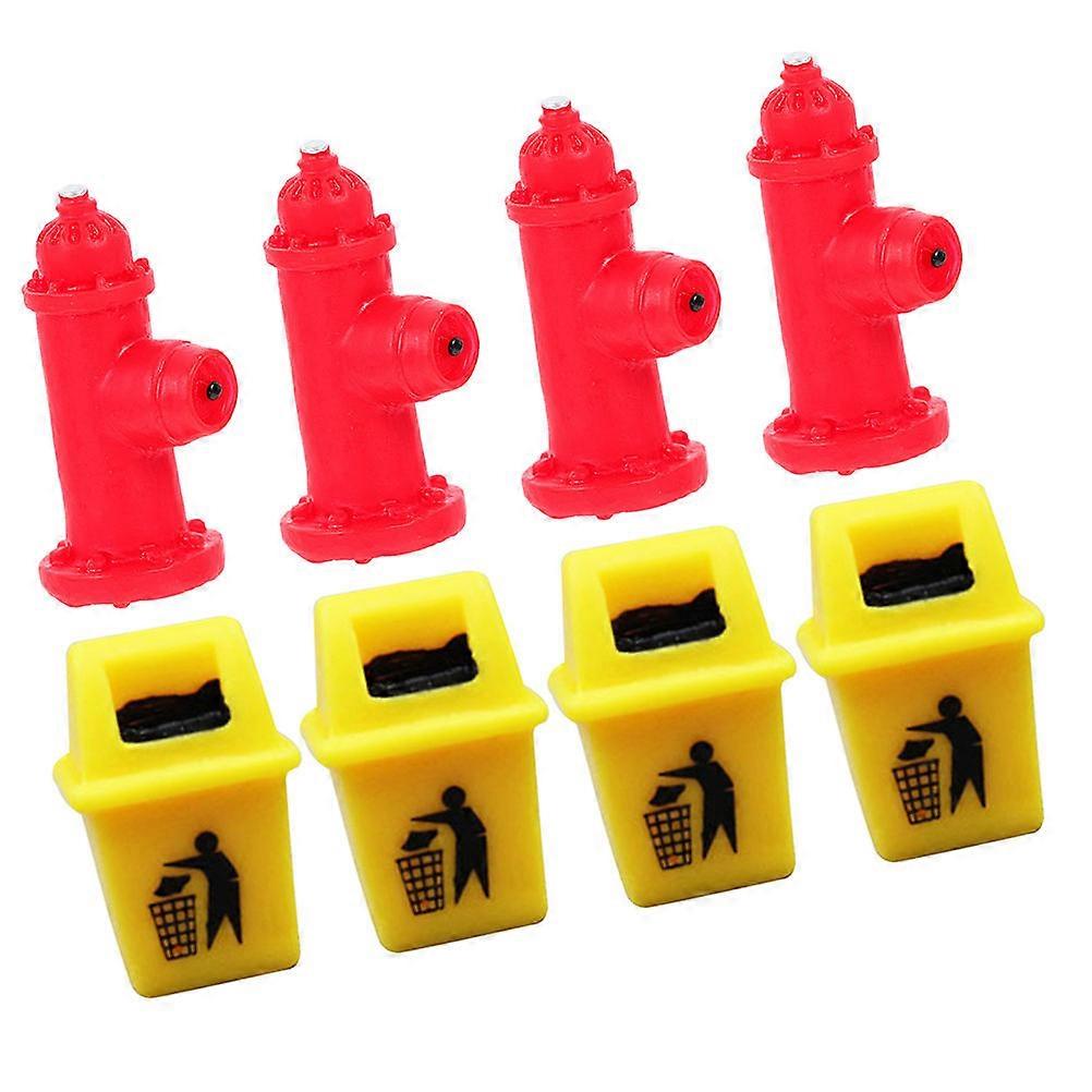 Mini Fire Hydrant and Mini Trash Can for Decoration 24Pcs Set