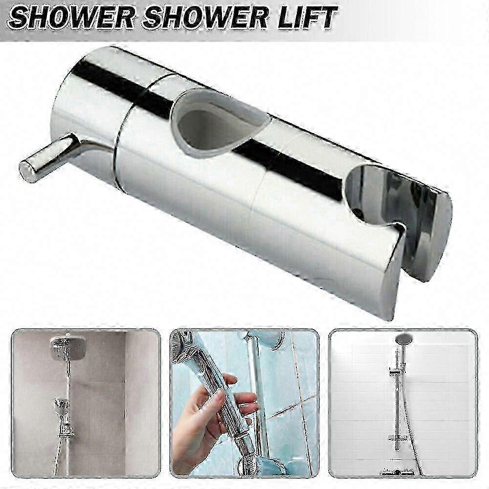 Adjustable Strong Chrome Shower Head Riser Rail Clamp Bracket Holder
