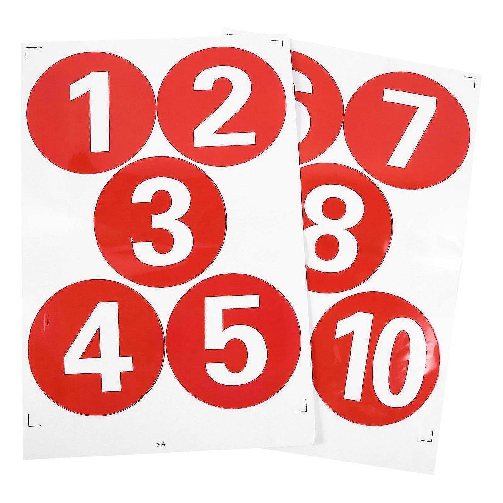 Removable Red PVC Number Round Labels