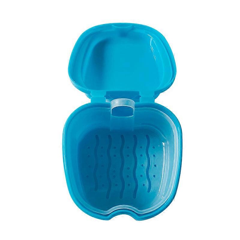 Denture Case Orthodontic Dental Retainer Box False Teeth Storage Container(2pcs, blue)
