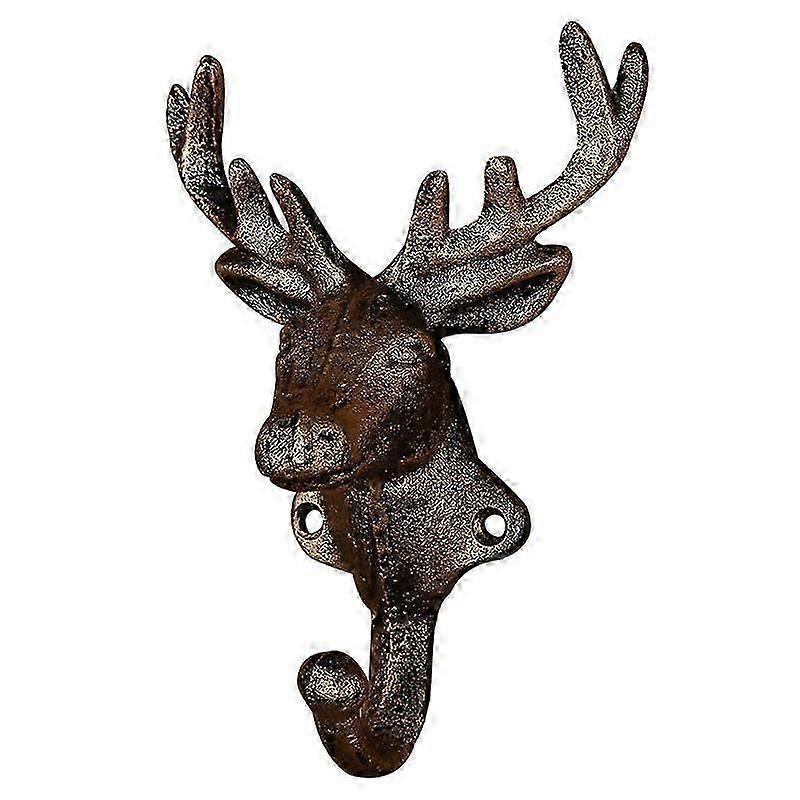 Rustic Cast Iron Deer Head Coat Hook