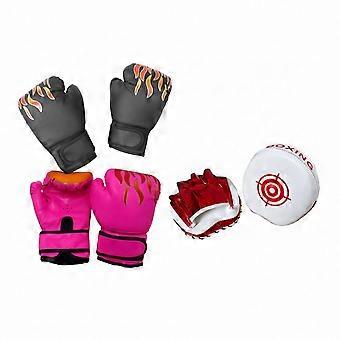 2 pares de luvas de boxe infantis para sparring, treinamento de socos e muay thai.