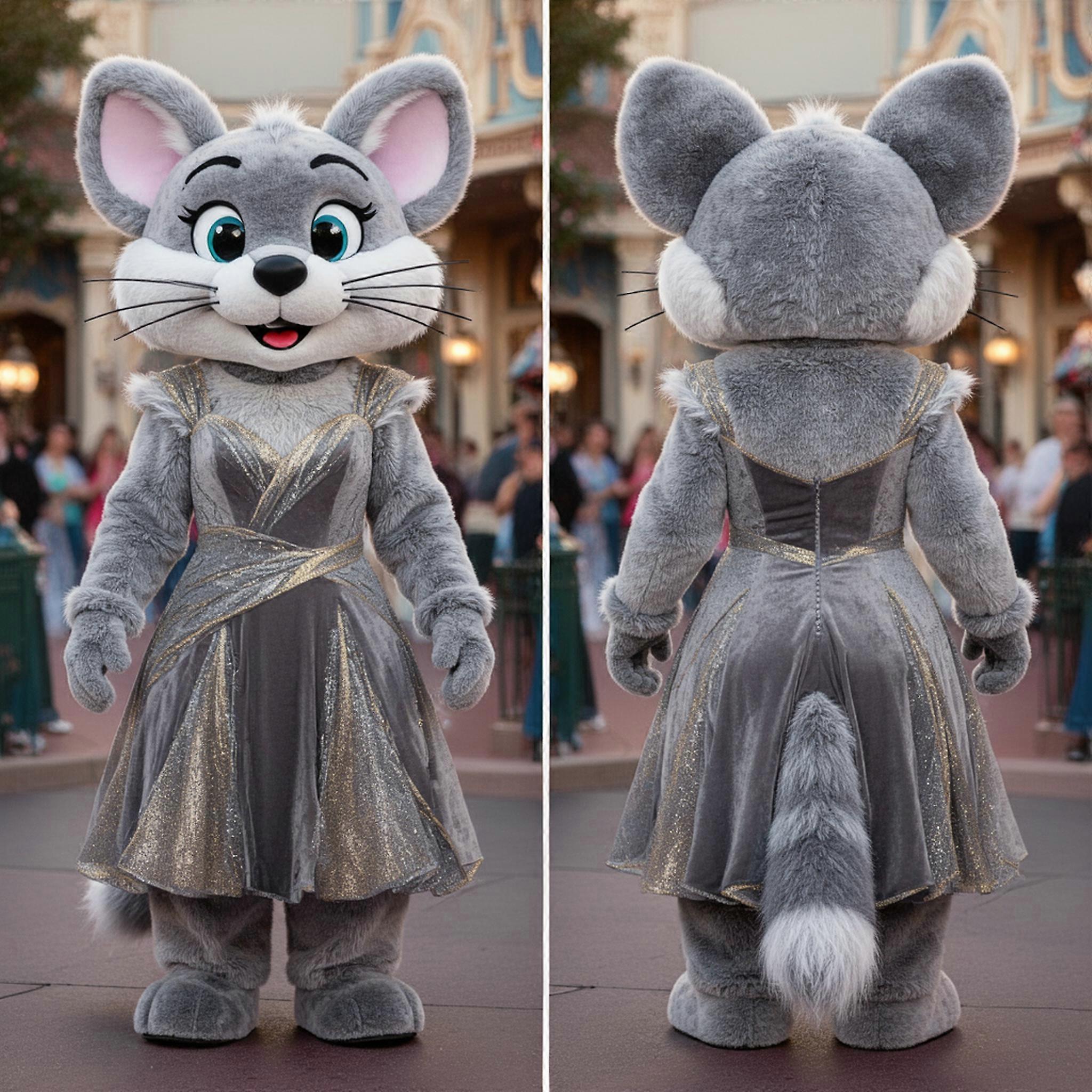 MASTICOT Silken Gray Playful Ermine Mascot