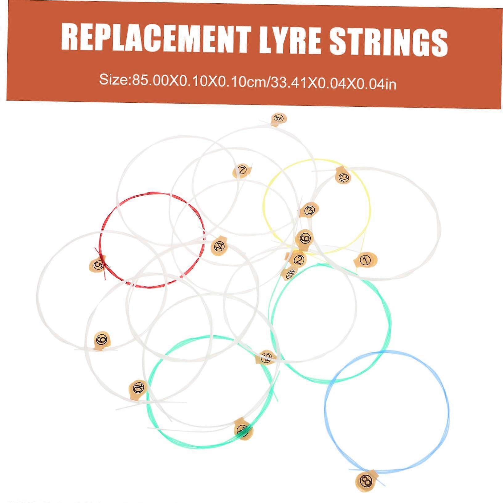15 String Lyre Harp Replacement Set Durable Carbon Strings Easy Install for Beginners and Performers