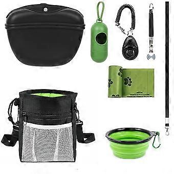 Dog Training Treat Pouch with Clicker, Collapsible Bowl, Waste Bags and Dispenser, Puppy Training Kit for Walks and Hikes