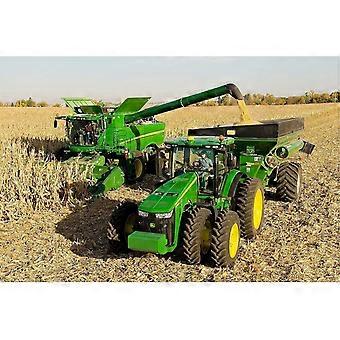 Puzzels voor volwassenen, legpuzzels voor volwassenen en kinderen, tractor met graan, houten puzzel, legpuzzel.