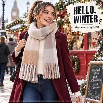 Chunky Winter Scarf for Women, Fluffy Fringe Ladies Scarves szshsy02