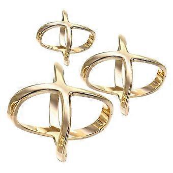 Juego de 3 anillas de aleación para bufandas, ideales para mujeres, con clip dorado para bufandas y sujetador para camisetas. Fijador multifuncional para bufandas y camisas.