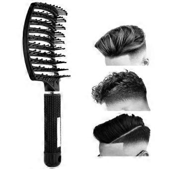Rij Geventileerde Haarborstel met Bal Puntige Borstel Gebogen Geventileerde Ontwarrende Massage Styling Haarkam voor Mannen en Vrouwen Zwart