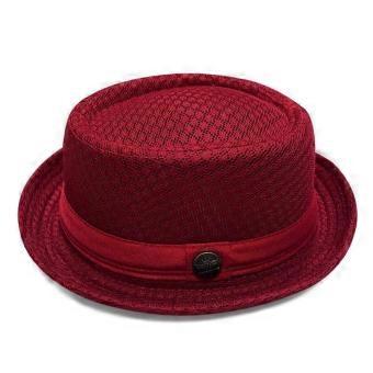 Sombrero tipo "pork pie" transpirable para hombre, con malla abierta, detalle de borde enrollado y tamaño ajustable, ideal para golf, la playa y viajes.