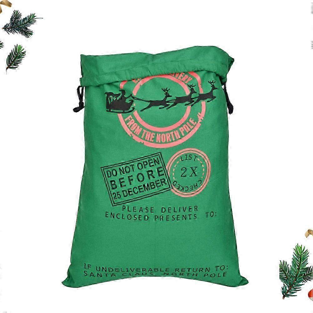 Party Storage Pouch Canvas Bag for Storage Use Green Drawstring