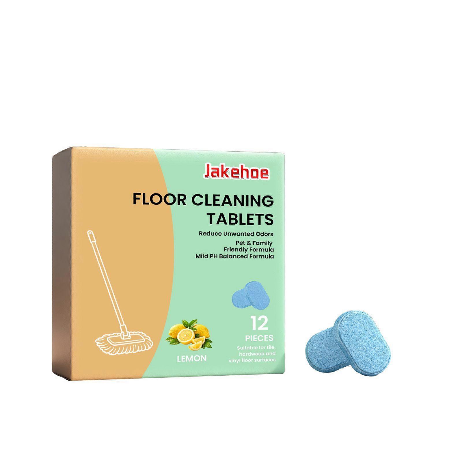 12PCS Floor Cleaning Tablets, Lemon Scent Multi-Surface Dissolving Floor Cleaner for Mopping,26S