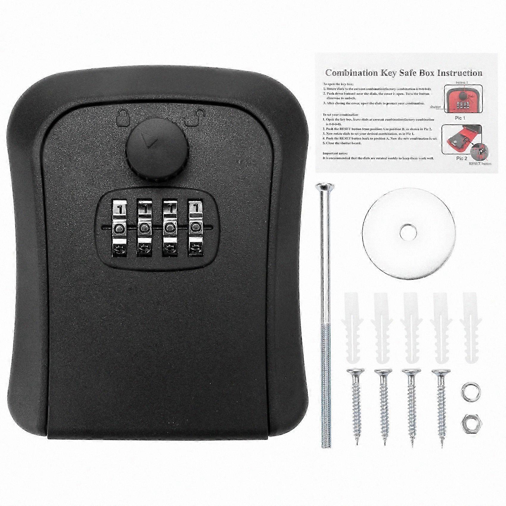 Rustproof 4-Digit Wall Mount Key Box