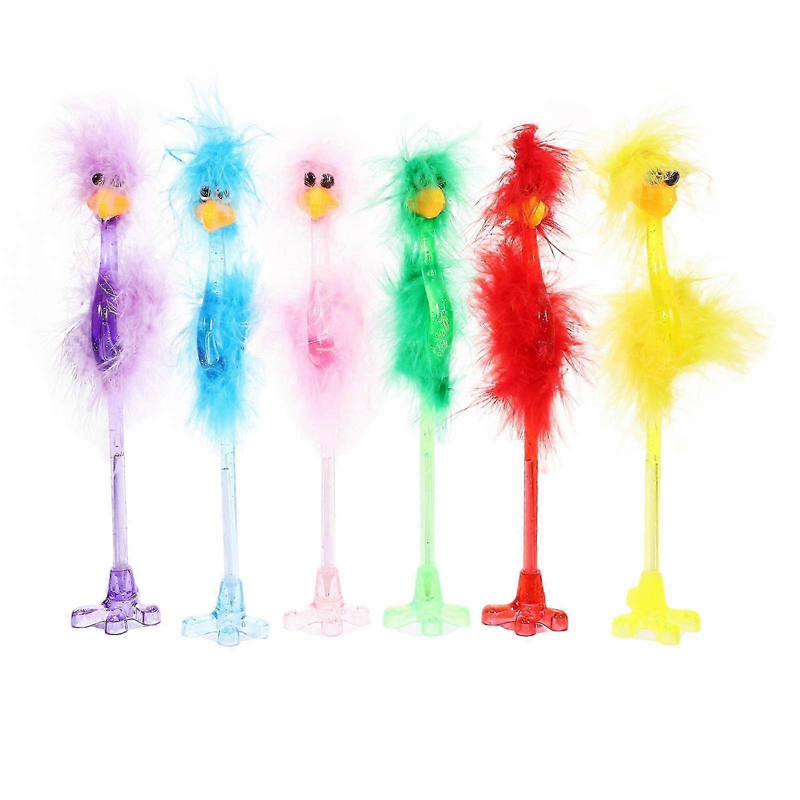6pc Ostrich Cartoon Ballpoint Pens