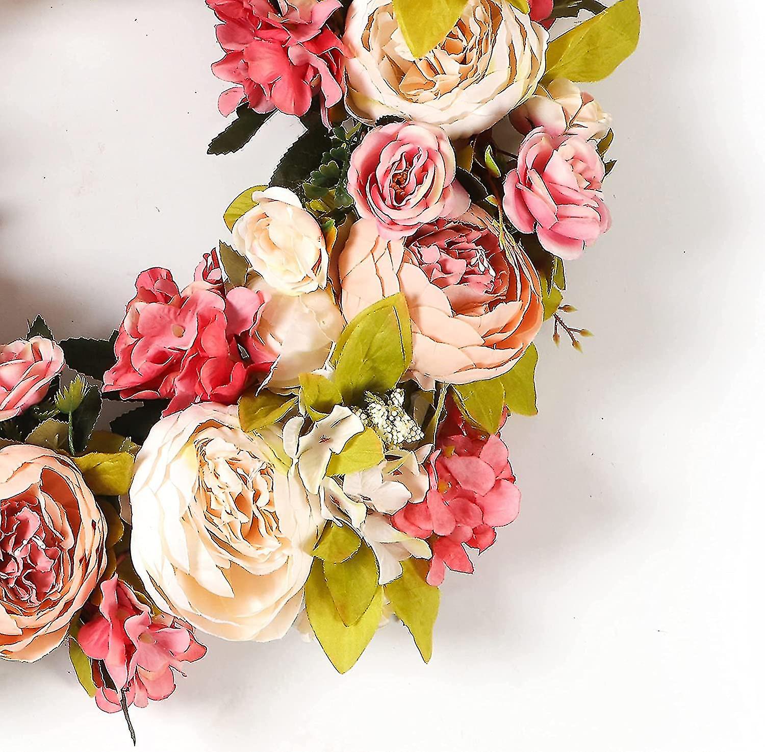 Peony Spring Wreaths For Front Door Outside Handmade Wreaths For Front Door Wall Window Decor In All Season(large)