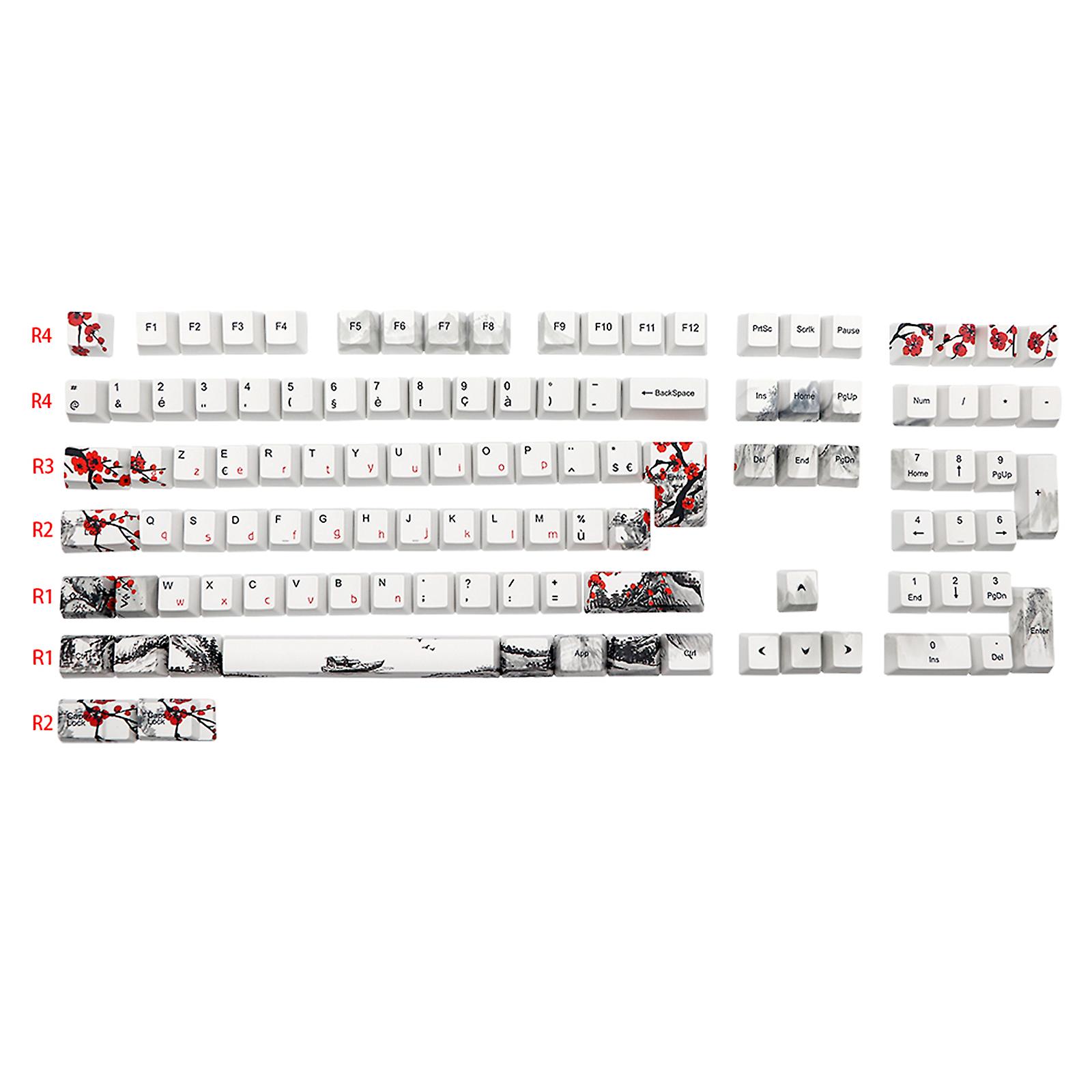 Keycaps 111-key Thick Pbt Five-sides Sublimation Keycap For Mechanical Keyboard