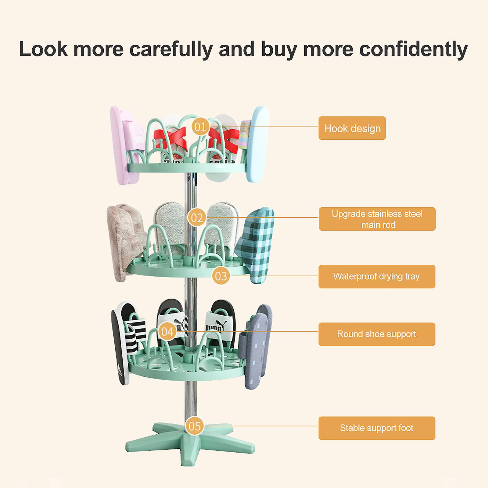 Best Discount- Floor Type Shoe Drying Device,household Simple Slipper Rack, Balcony, Can Hang The Drying Round Frame