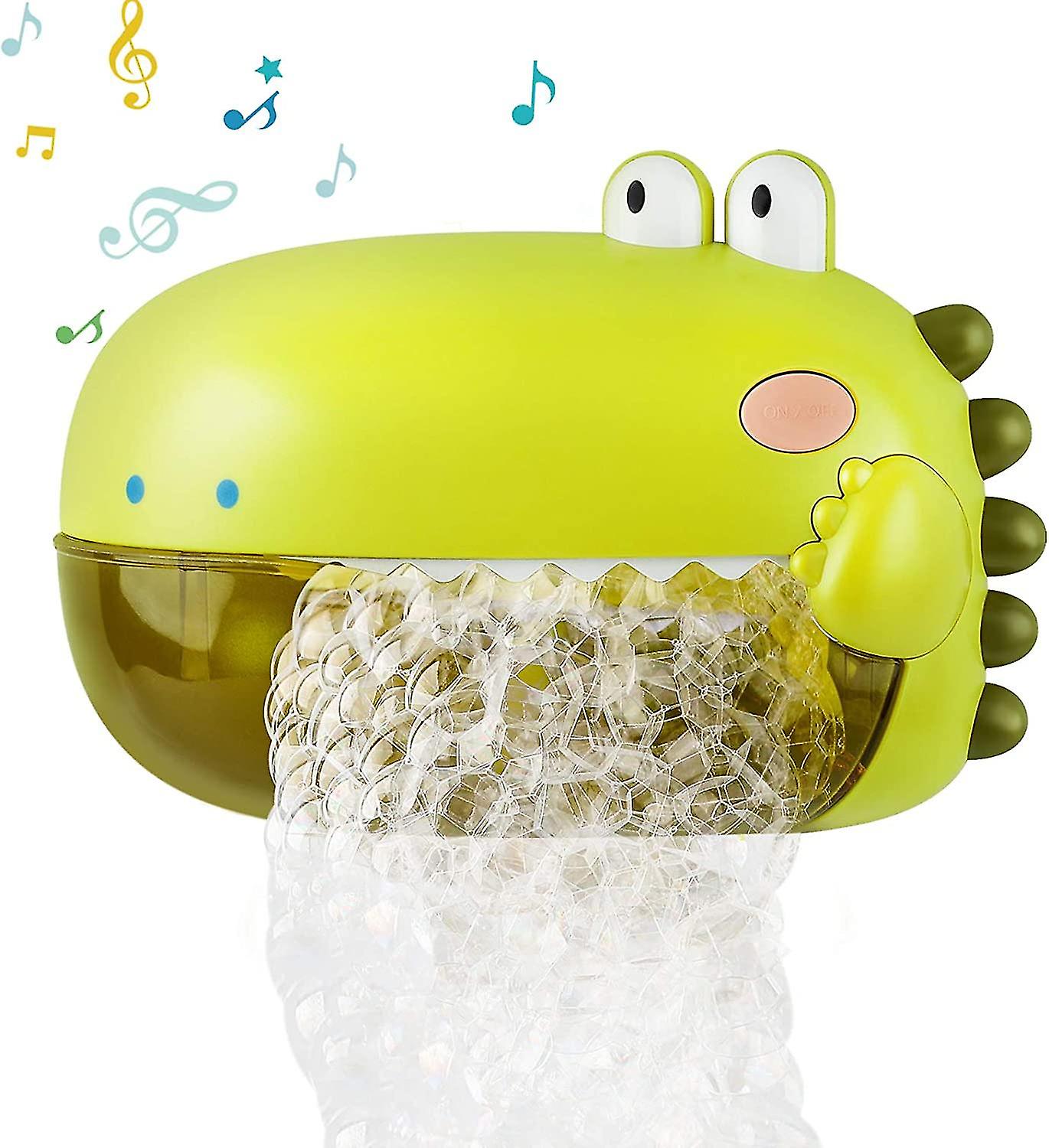 Baby Toy, Automatic Dinosaur Bath Bubble Machine，Green
