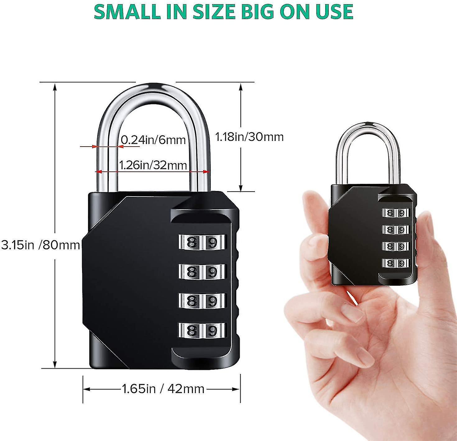 Kombinationsvorhängeschloss Heavy Duty Locks 4stelliges wetterfestes Zahlenschloss Fruugo DE