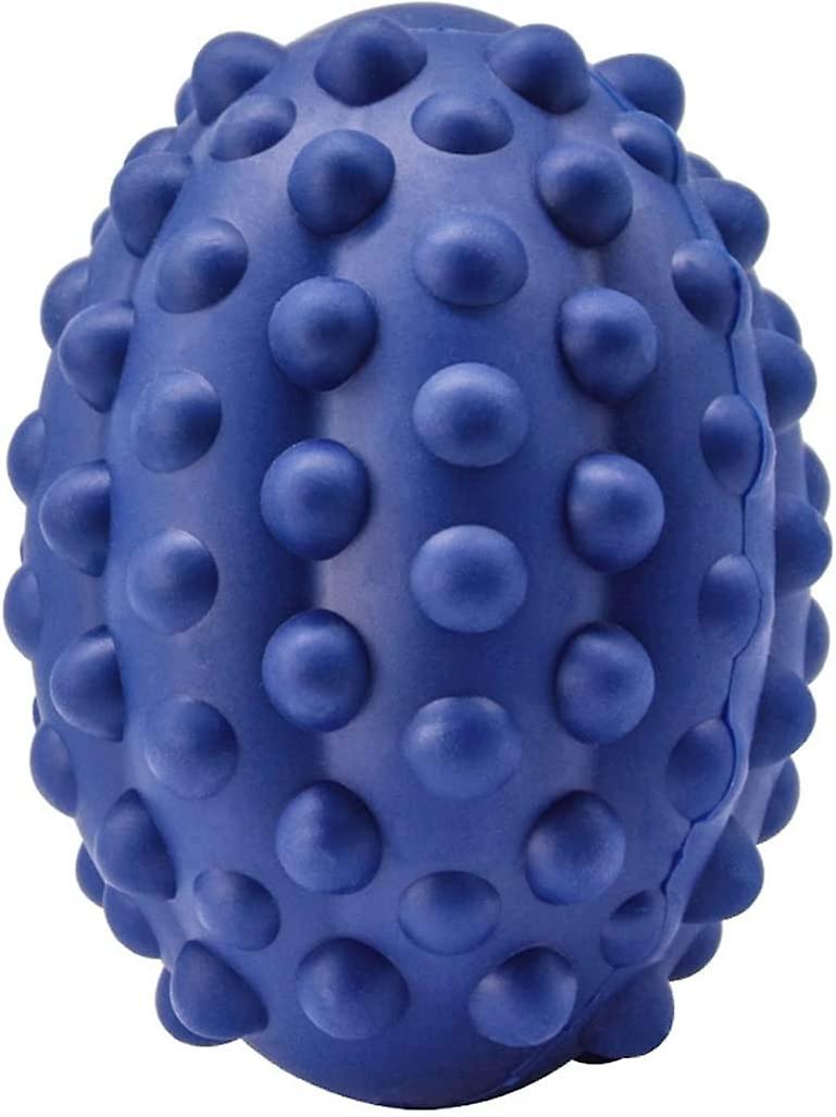 Rubber Dog Ball Toy - Tough Biteproof Puppy Chew Toy Interactive Dog Squeaky Ball for Puppy Molar Training Fetch Throwing Navy -