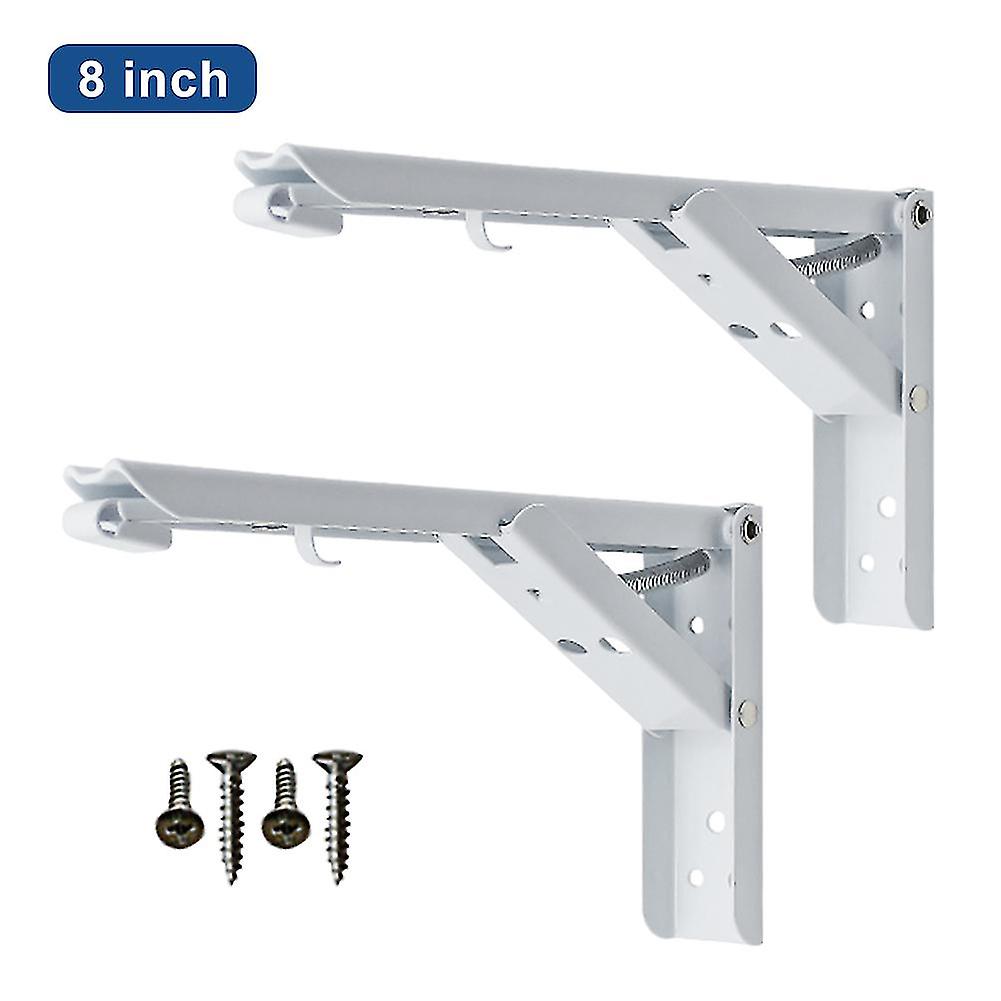 1pair Heavy Duty Triangular Wall Mounted Diy With Screws Folding Shelf Bracket