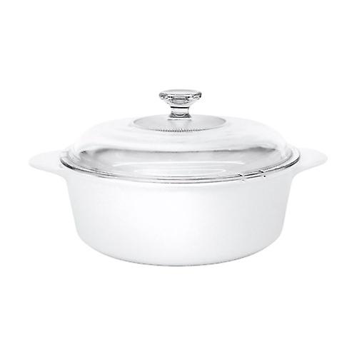 White pot with glass lid 3.25 L 1 unit