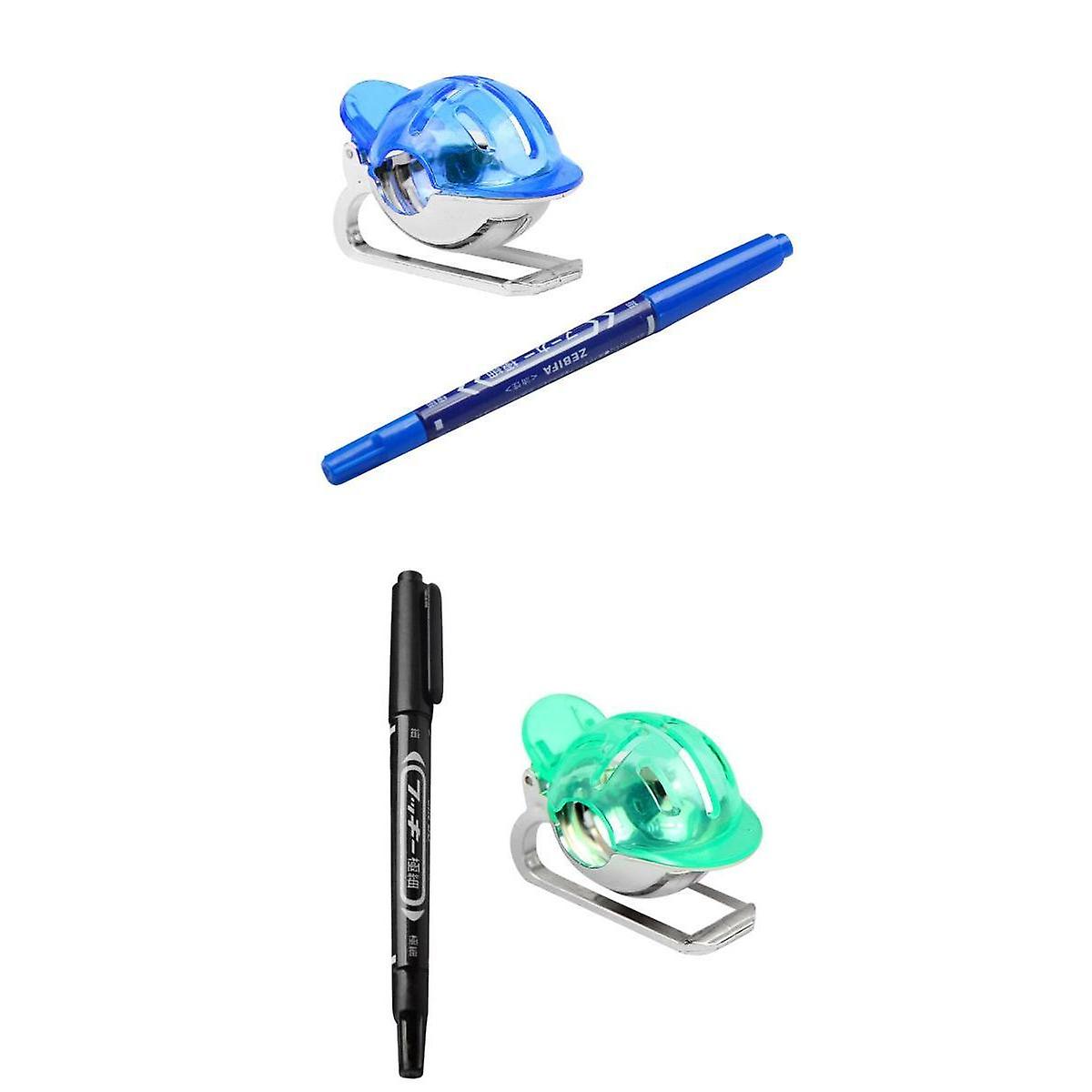 2x Golf Ball Liner Marker Pen Line Drawer Drawing Alignment Tool Blue Green