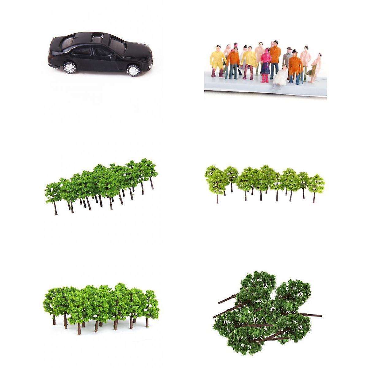 鉄道模型 Nゲージ 3両 アソート 50両、木120本 & 100人