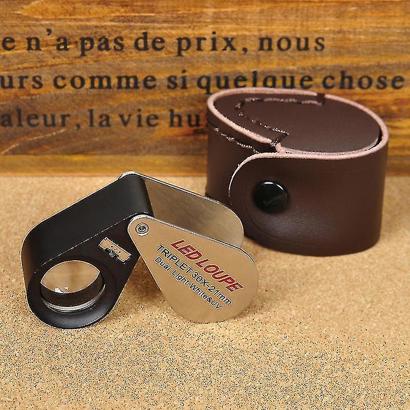 6 Ring Led Lights, 6 Counterfeit Detector Lights, Magnifying Mirror, 30 Times Gem Magnifier