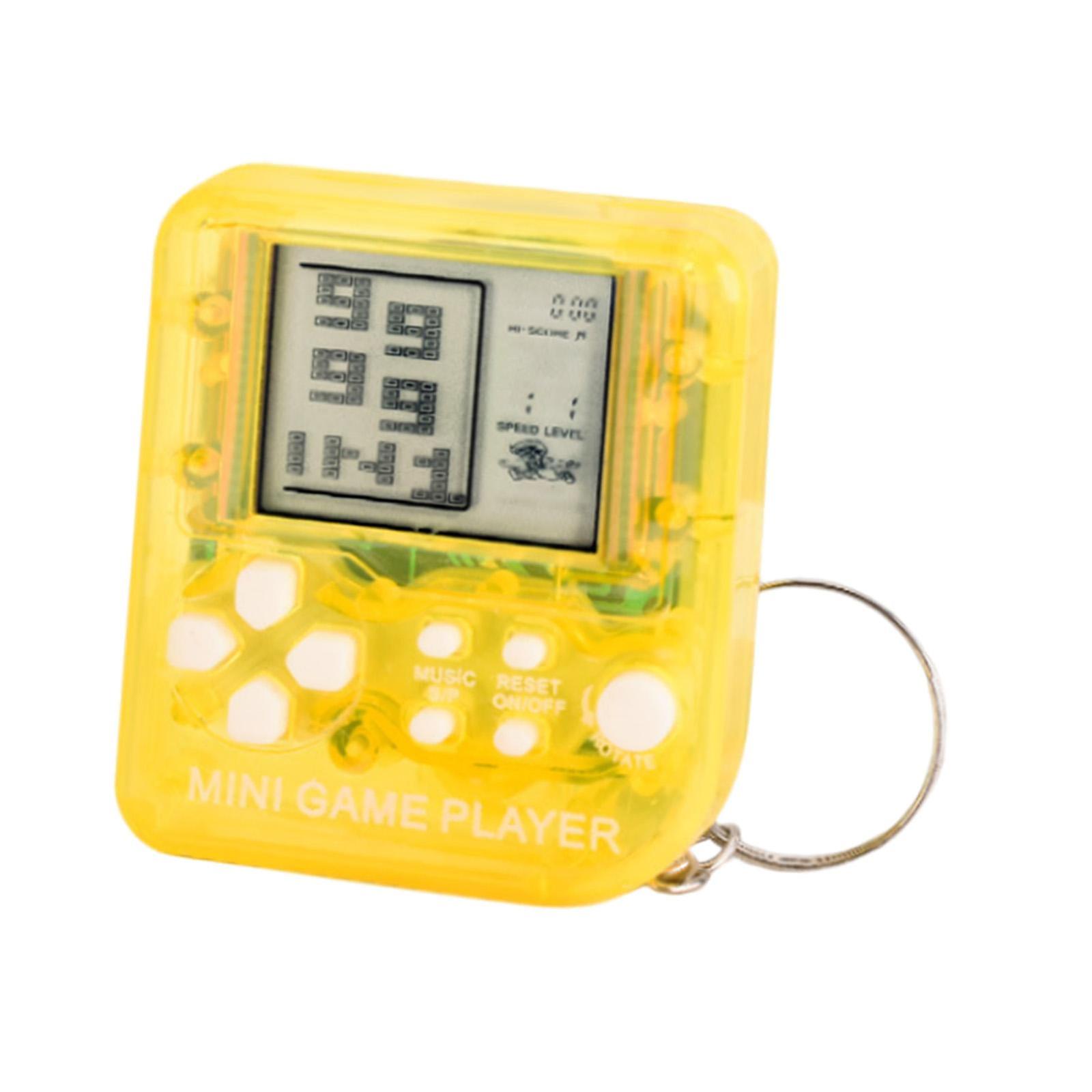 Video Game Keychain Playable Tiny Game Console for Party Favors Indoor Child Yellow