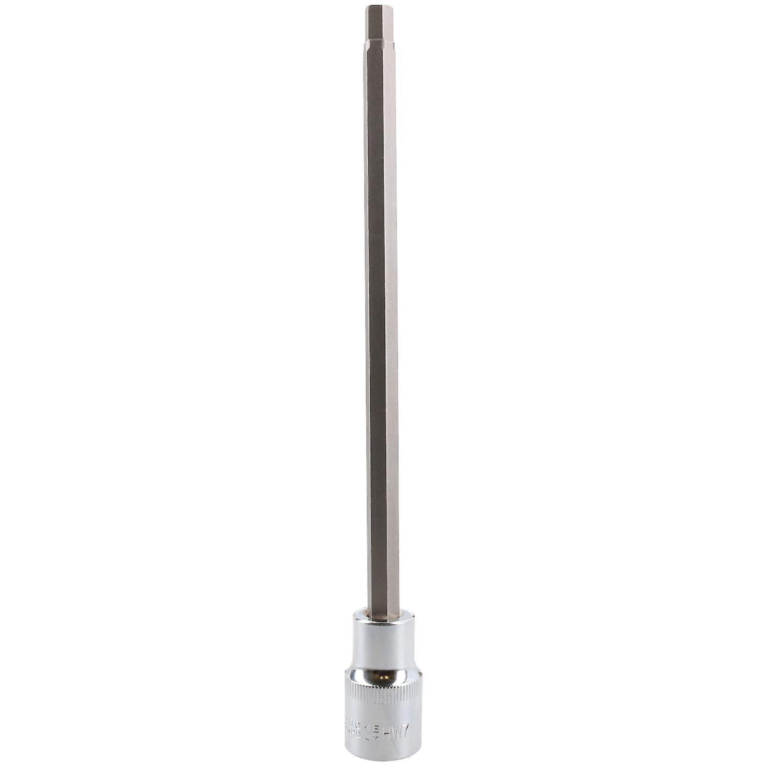 7mm Hex Allen Key Long Bit Internal Socket Metric 1/2" Drive 200mm Length Cr-V