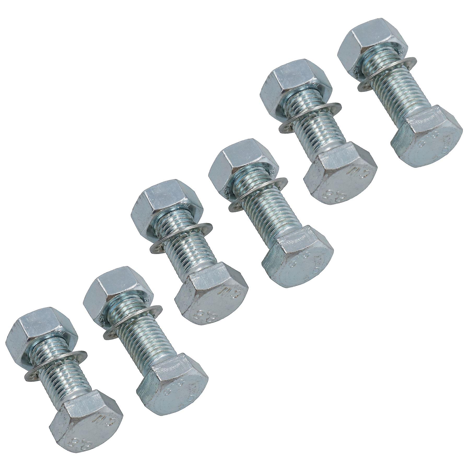 M16 (16mm) x 45mm High Tensile Tow Bar Ball Fixing Bolts Washers + Nuts 6 Pack