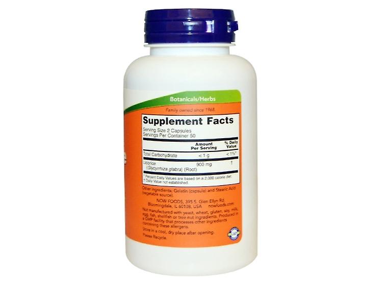 Licorice Root 450 mg (100 Capsules) Now Foods Fruugo UK