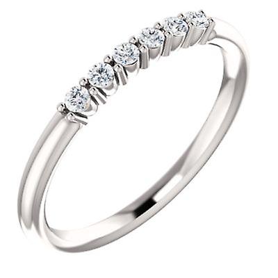 14k White Gold Diamond Polished 0.13 Dwt-Diamond Stackable Ring Size 6.5-Stackable-Ring for Women