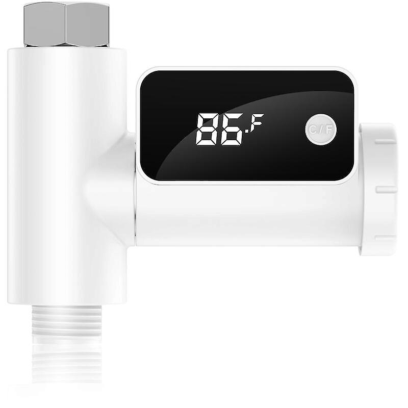 Digital Shower Thermometer Intelligent Water Temperature Meter Water Flow Power Thermometer Rotating LED Display Screen Bath Water Temperature Monito