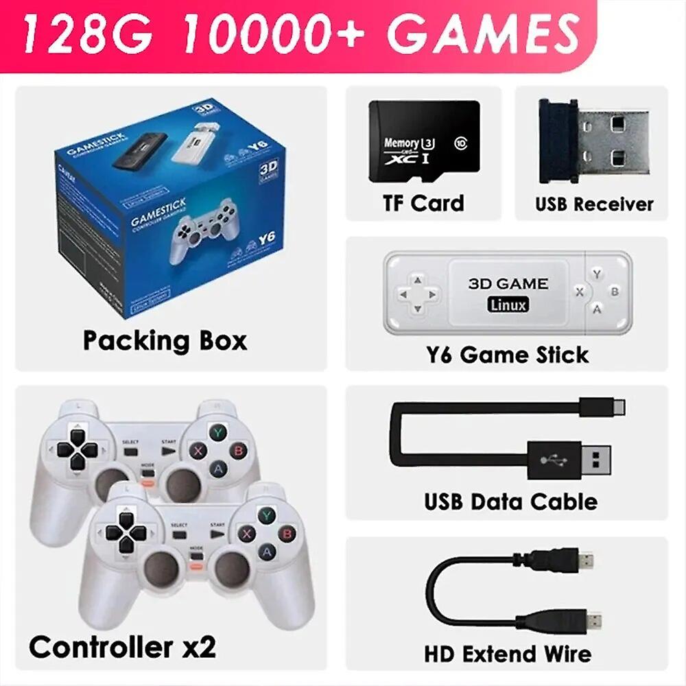 mickcara Y6 Retro Console Di Gioco 4k 60fps Uscita Hdmi Bassa Latenza Gd10 Tv Game Stick Doppia Maniglia Portatile Console Di Gioco Per La Casa Per...