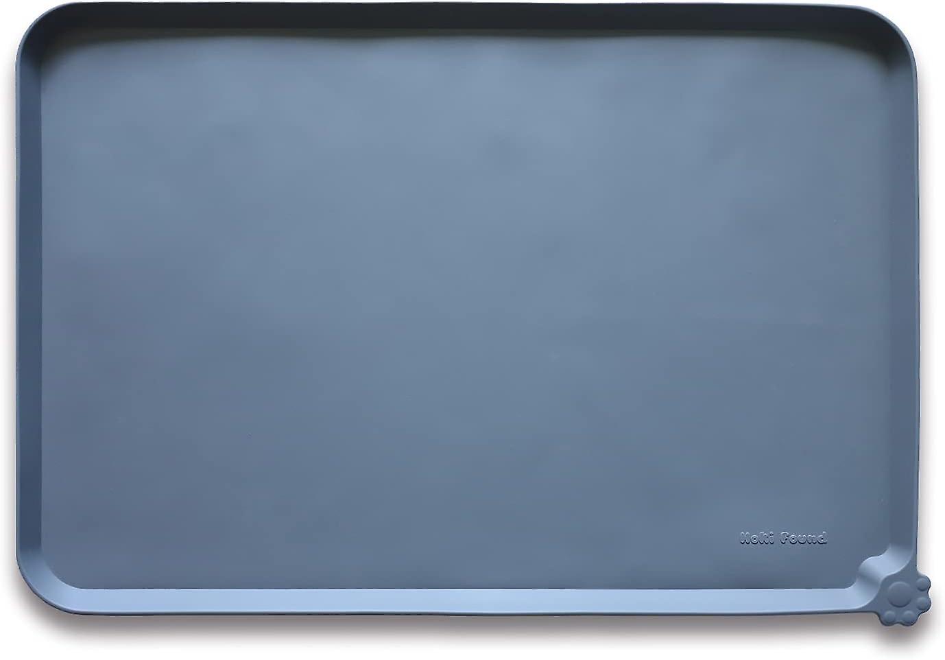 シリコンペットフードマットトレイ - 滑り止めペット犬用キャットボウルマットプレースマット - 防水犬用キャットフードマット - カーペット用ペットウォーターマット - グレー