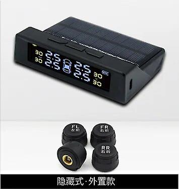 New Color Screen Displays Solar Charging Wireless Mounted Internal And External Tire Pressure Monitor With Parking Number Tag