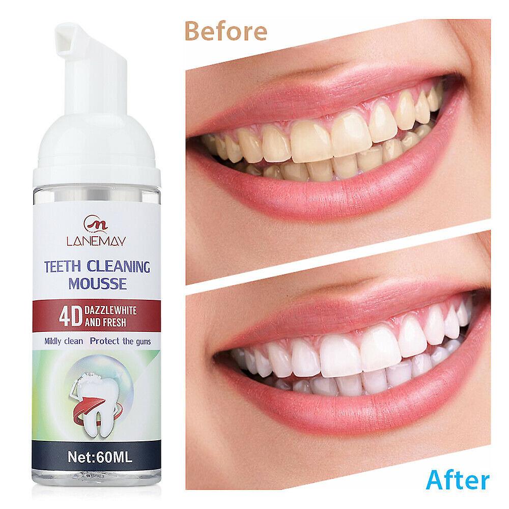 Teeth Whitening Toothpaste Foam Baking Soda Toothpaste Mousse Stain Removal 60ml
