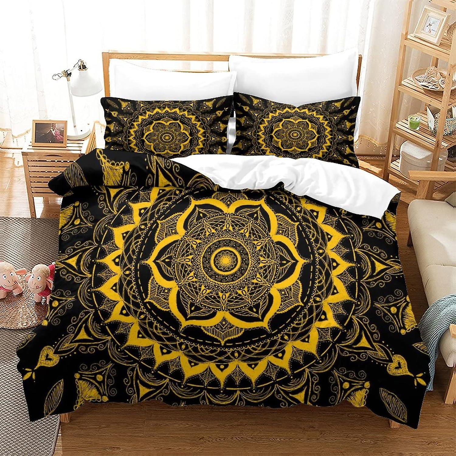 KNITII Mandala, Pattern, Abstraction 3D Print Duvet Cover Set Single Print Duvet Bedding Set Bedding Set Soft Lightweight Microfiber Quilt Cover with