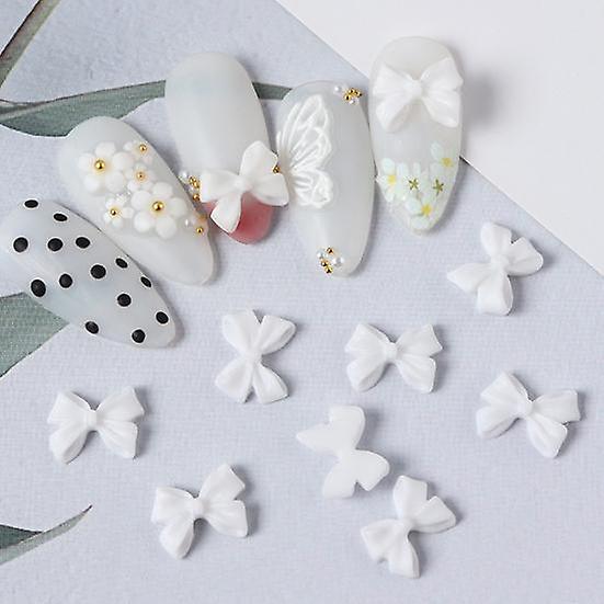 50Pcs Manicure Resin Three-dimensional Flat Non-Fading Anti-drop Decor Base DIY Bow Fingernail Manicure Decoration Manicure