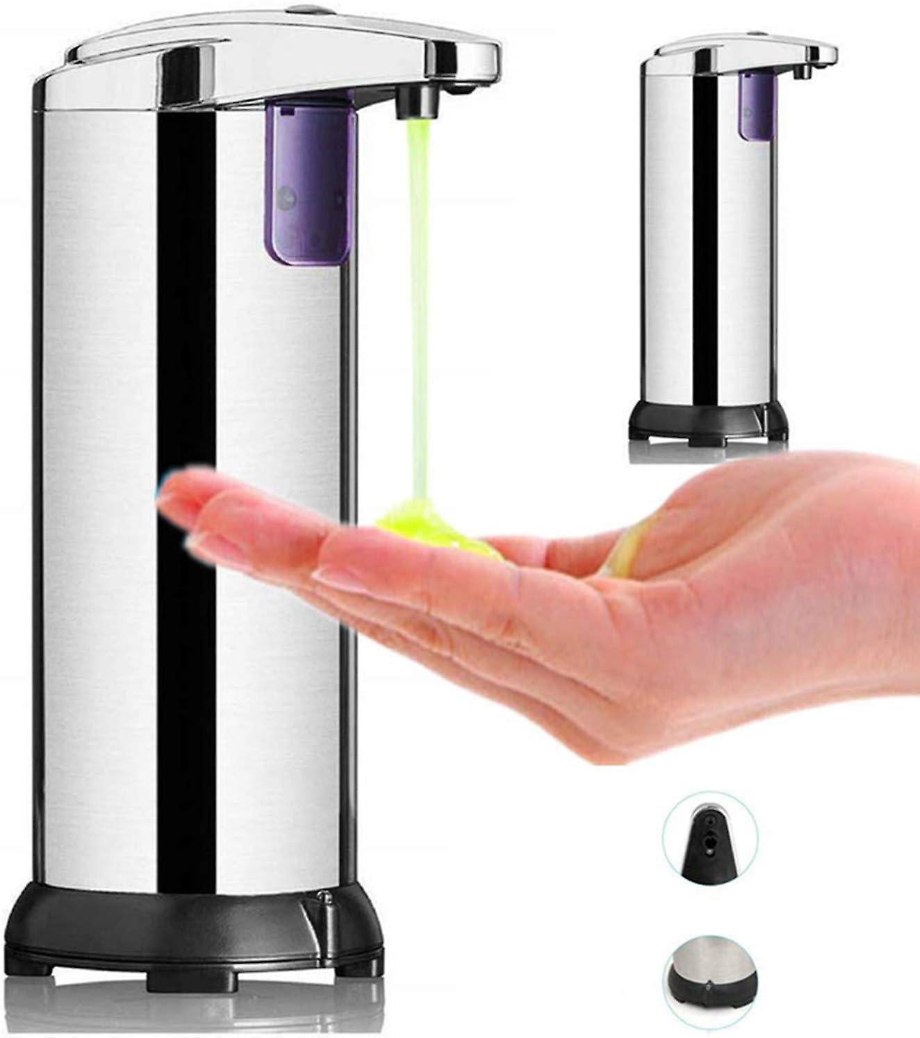 Stainless Steel Automatic Soap Dispenser with Waterproof Base, Infrared Motion Sensor and Adjustable