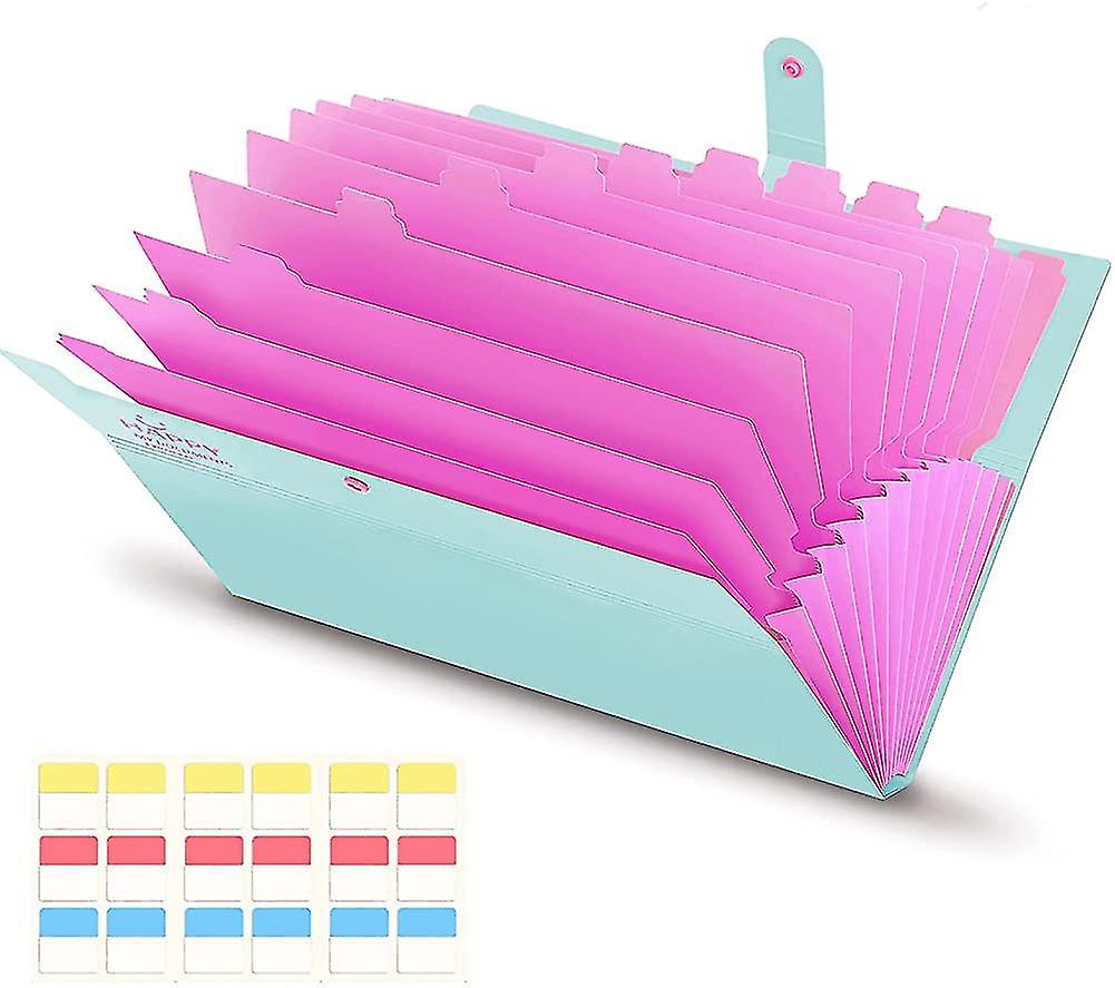 A4 Expandable File Folder With 12 Compartments Waterproof Document Organizer