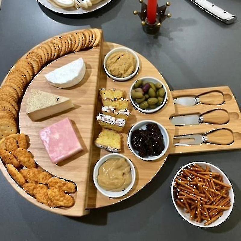 Plateau de fromage Couverts Cutter Set avec tiroir coulissant Outils de cuisson Slicer Fork Scoops Cut