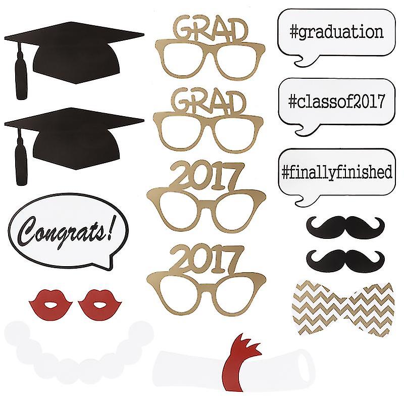 17pcs Graduation Photo Booth Props